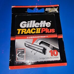 Gillette Trac II Plus Lubricating Shaving Cartridges 10 Count Fresh Blade